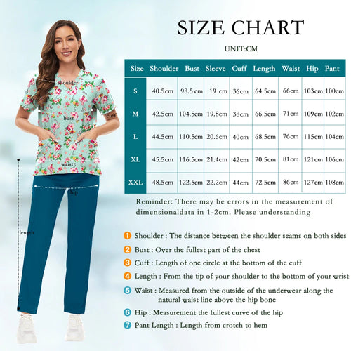 Conjunto Scrub Feminino Estampado – Uniforme Médico Colorido