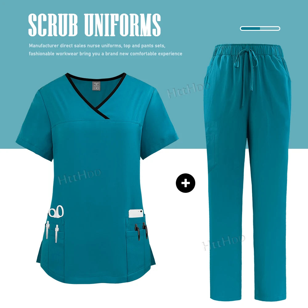 Uniforme Médico Feminino – Conjunto Scrub para Saúde e Estética