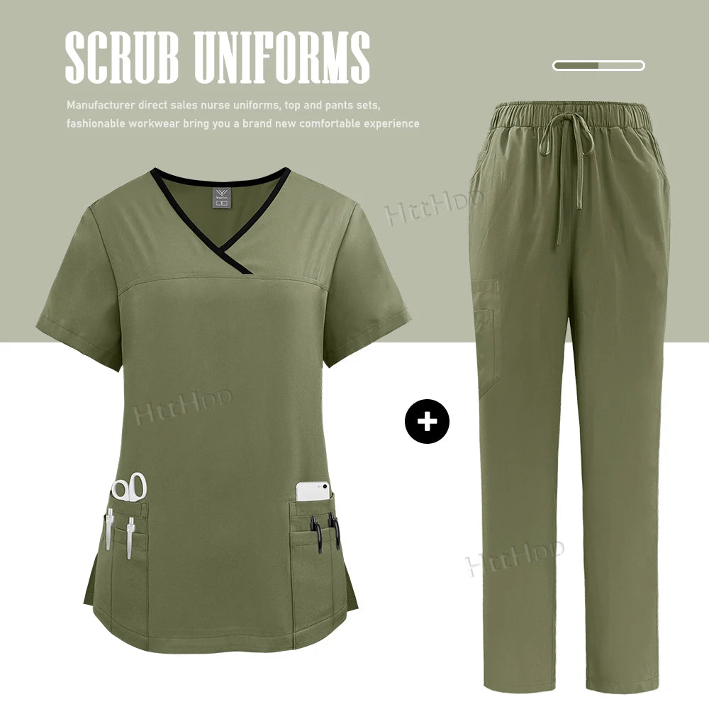Uniforme Médico Feminino – Conjunto Scrub para Saúde e Estética